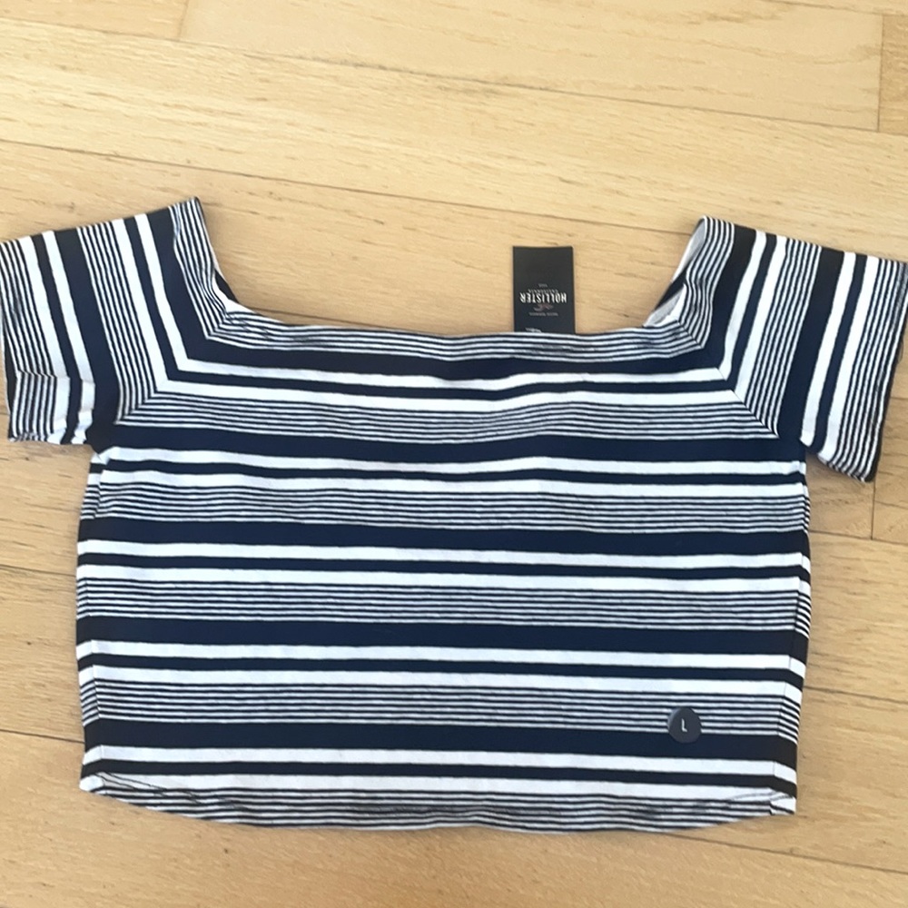 Girls Hollister striped crop top size large.